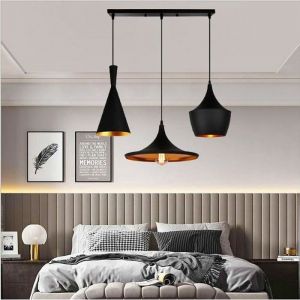 IDEGU Suspension Luminaire Industrielle en Fer Forge Noir Lustre Plafonnier Style Vintage Style Classique pour Salon Chambre