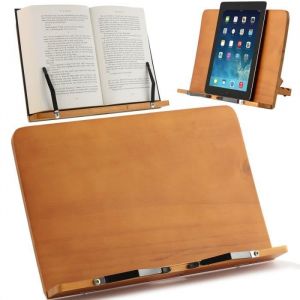 Superbe support de livre en bois utilisable comme porte-livre lutrin chevalet pupitre ou support de tablette IPad. Design