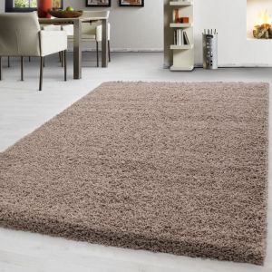 Teppium Uni Tapis de Salon Shaggy Uni Tapis Beige 300x400 cm Chambre Tapis Poil Long Moelleux et Doux