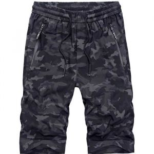 Pantacourt Homme Grande taille cargo baggy Camouflage Short décontracté Short Homme Vert VêTement Masculin-Gris