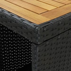 Table de bar Table haute- Mange-Debout avec rangement Noir 120x60x110 cm Résine tressée - Bonne qualité
