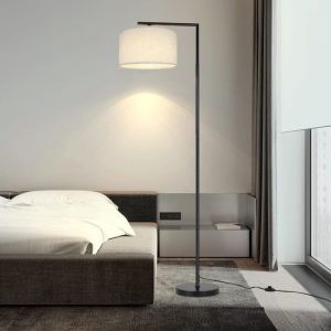 Nettlife Lampadaire Salon Arc Lampe Moderne - Lampadaire Chambre E27 Lampadaire Blanc Design Lampe de Lecture 166 cm