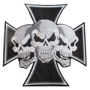 Patch - HOTRODSPIRIT - Grand patch croix de malte - 30x30 cm - Thermocollant - Style biker