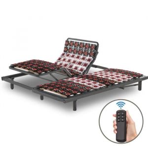 Sommier Relaxant Electrique by Sampur - 100% Plots Ergonomiques - 2x90x200 cm - Literie de Relaxation Electrique Encastrable