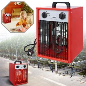 XMTECH Chauffage Radiateur soufflant électrique 3000W 220V avec 3 niveaux de chauffage et protection contre les surcharges