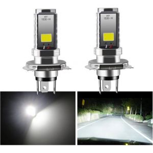 2 PCS Ampoule H4 led Phare 12V moto/voiture Phare De Ampoules COB 12W Ampoule LED pour Feux de route/feux de croisement