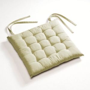 Galette de chaise - Futon - Ecru - 100% coton - 40 x 40 cm - Lot de 2