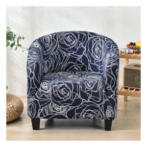 Housse de Fauteuil Chesterfield Imprim&eacute; floral Housse de Canap&eacute; Tub Chair Housse Fauteuil Club Extensible Lavable Mod&egrave;le A6
