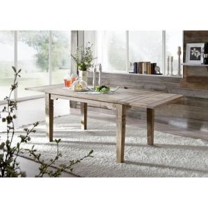 Table à manger extensible 140-220x90cm - Bois massif de palissandre huilé - Style Colonial/Ethnique - LEEDS #52