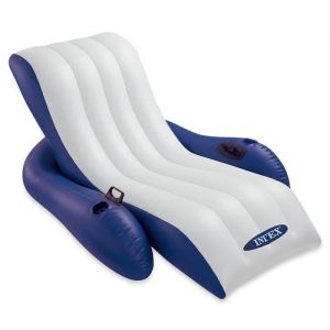 Chaise longue fauteuil gonflable de luxe piscine - Intex - 180x135 cm - Bleu - Adulte