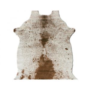 Tapis peau de bête - Imitation vache tachetée claire - Marron et blanc - 140 x 170 cm