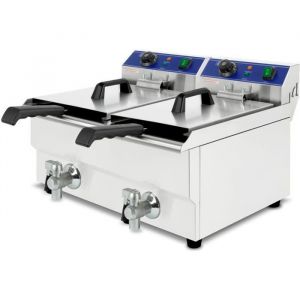 Friteuse - VERTES - FD5-FRT17-2 - 2x3000 Watt - Température réglable jusquà 200°C - 2x11L huile