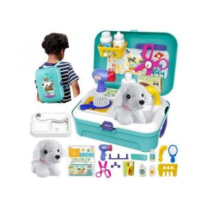 Jouet V&eacute;t&eacute;rinaire Sac &Agrave; Dos avec Peluche Chien Jeux Dimitations Cadeau pour Enfants Gar&ccedil;ons Filles 3- 6 Ans