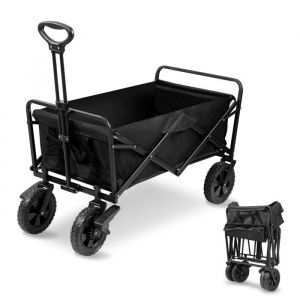 Cecaylie Chariot de Jardin Pliable avec 4 Roues Charge Chariot pliable Chariot de Transport Noir BROUETTE