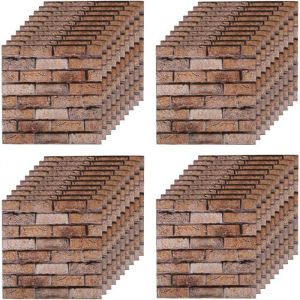 40pcs Papier Peint 3D Brique Pierre Adhesif Mural Autocollant Stickers Panneaux Muraux 3D Mural Dalle Plaque PVC Adhesive Murale