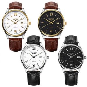 Montre Homme GUANQIN GQ80019 Quartz avec Diamant Artificiel et Calendrier - Noir et Or