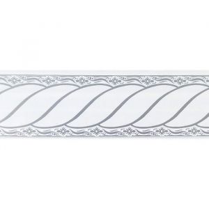 Frise de Papier Peint Frise Murale Bordure de papier peint auto-adhésif Gris damassé 10 m x 5 cm