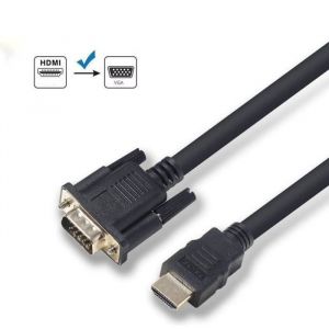 C&acirc;ble HDMI vers VGA Zamus 18 M Convertisseur HDMI VGA (m&acirc;le &agrave; m&acirc;le) Unidirectionnel Adaptateur &Eacute;cran PC Noir