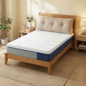 Matelas 90 x 190 cm Mousse M&eacute;moire de Forme Gel Matelas Soutien 7 Zones Housse Lavable Chambre Bleu
