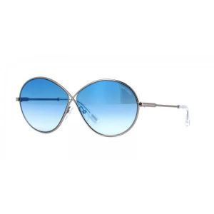 Lunettes de soleil - Tom Ford - FT0564/S-14X - Monture argent&eacute;e - Verres bleu miroir - Taille 64mm