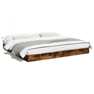 HSF&reg;Cadre de lit - sans matelas - ch&ecirc;ne fum&eacute; 180x200 cm - 2 personnes - 2 PLACE czd316925