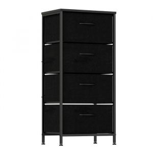 Commode - HELLOSHOP26 - Commode &agrave; 4 tiroirs - Dessus en bois - Tiroirs 3 couches - Structure m&eacute;tallique 45x30x95 cm