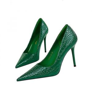 Escarpins Femme Talon Aiguille 8 CM - Vert - Synthétique - À Enfiler XH419