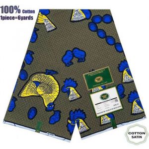 Tissu - Wax Imprimés Africains - Hollandais - 6 Yards - Haute Qualité pour Robe de Mariage Blazer - Type 023
