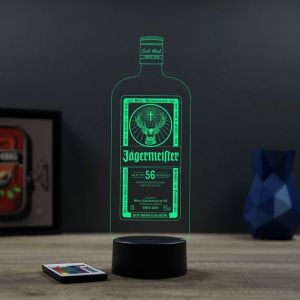 Lampe de chevet 3D Bouteille de Jägermeister