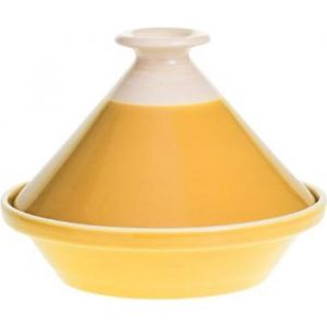 Plat à Tajine en Faïence "Sofia" 27cm Moutarde Jaune