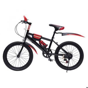 VTT Enfant 20 Pouces - V&eacute;lo Sport 6-9 Ans avec Garde-Boue Porte-Bidon et Sacoche - Robuste et Tout &Eacute;quip&eacute; - Noir et Rouge