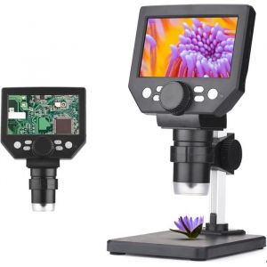 Microscope Numérique 43 Pouces Microscope USB Portable 1X-1000X Grossissement avec 8 Lumières LED et Batterie Rechargeable