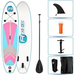 Stand up paddle gonflable ROHE Indiana Pink - 297x76x10cm - Pour randonn&eacute;e et balade sportive