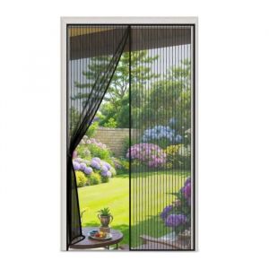 120x210 cm Moustiquaire porte Magn&eacute;tique - Moustiquaire Porte Fenetre - Rideau de Porte Antimoustique pour Portes Patio - Noir