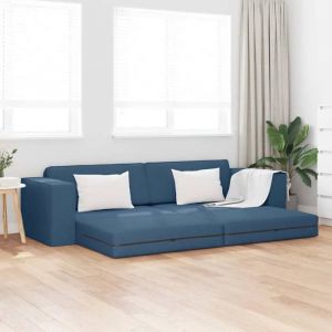 BEWI&reg;Canap&eacute;-lit/Sofa Bed - 2 PERSONNES - clic-clac Bleu marine 245 x 78 x 77 cm tissu &FR55568