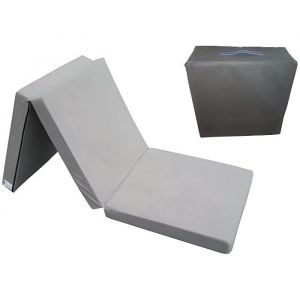 Matelas pliant - NATALIA SPZOO - 180 x 80 x 10 cm - Housse amovible - Sac de protection inclus - Gris