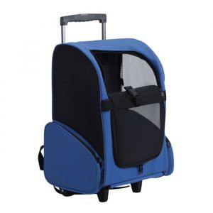 Sac de Transport Animaux de Compagnie - FLASIDU - Sac &agrave; Roulettes Chat Chien - Tissu Oxford - poign&eacute;e t&eacute;lescopique - 42*26*55cm