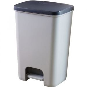 CURVER Essentials Poubelle À Pédale 40 L - Plastique - Gris-Anthracite 37 5890
