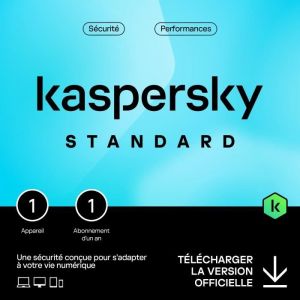 Logiciel de s&eacute;curit&eacute; - Kaspersky - Standard - 1 Poste - 1 an - D&eacute;mat&eacute;rialis&eacute;