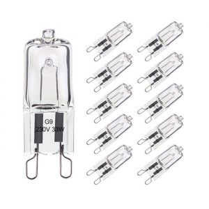 Lot de 10 Ampoule G9 33W  Blanc Chaud Halog&egrave;ne G9 Pour Four Tol&eacute;rance de 300&deg;C G9 Ampoules Capsule Filament 420LM 230V