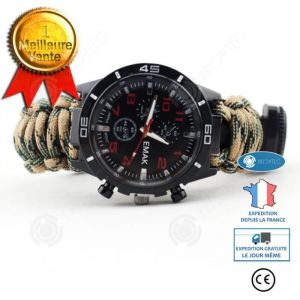 Montre militaire - INN - Camouflage désert - Étanche 3 ATM - Boussole - Thermomètre