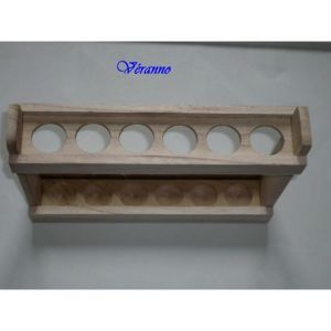SUPPORT EN BOIS POUR 6 TUBES ÉPROUVETTE Naturel
