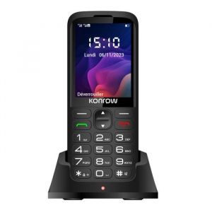 Téléphone Mobile - KONROW - Senior 280 Next 4G - 2.8 - Double Sim - Station de charge