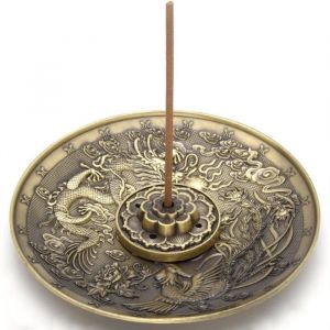 Porte-encens En Laiton Encensoir Avec Fleur De Lotus Pour B&acirc;ton Et Encensoir Pour C&ocirc;ne Avec Dragon Et Ph&eacute;nix Support DEncens