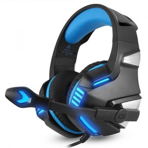 Casque Gamer Hunterspider V3 Écouteur avec Microphone LED Lumière USB + 3.5mm 4Pin Casque de jeu Pour PS4 / XBOX ONE - bleu