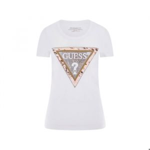 T-shirt femme Guess CN Cheeta Logo Triangle