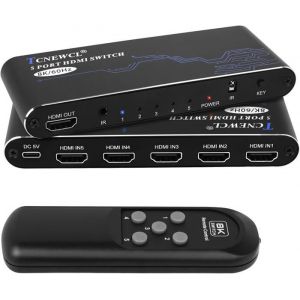 8K 60 Hz/4K 120Hz Switch Hdmi 5 Entrées 1 Sortie 5X1 Commutateur Hdmi 2.1 Avec Télécommande 5 Ports Vidéo Audio Sélecteur Mul