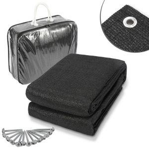 Daromigo Tapis de tente respirant 250x250CM tapis de sol camping ext&eacute;rieur pour auvent et caravane Noir ARCEAU