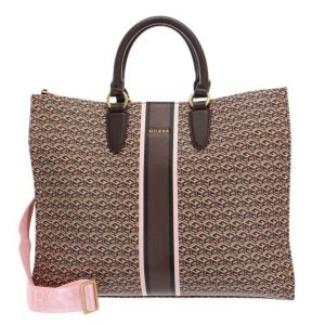 Sac à épaule - GUESS - Rianee Tote - Marron foncé - 100% polyuréthane - Bandoulière amovible
