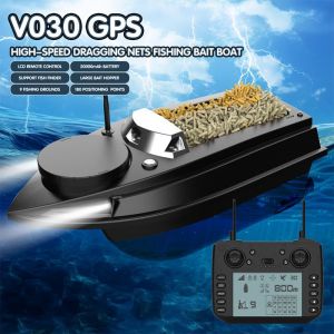 Bateau Amorceur Télécommandé de Pêche avec GPS Bateau dappât Intelligent Étanche 800m Charge de 3 Kg Croisière a Vitesse Fixe
